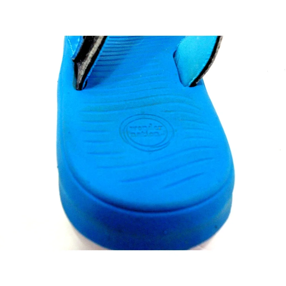 Boys Washable Adjustable Comfort Flip Flops Blue Black Boys Size 13/1 NWOT